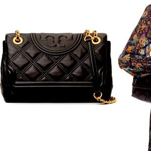 Tory Burch miller bag black quilted convertible handbag crossbody